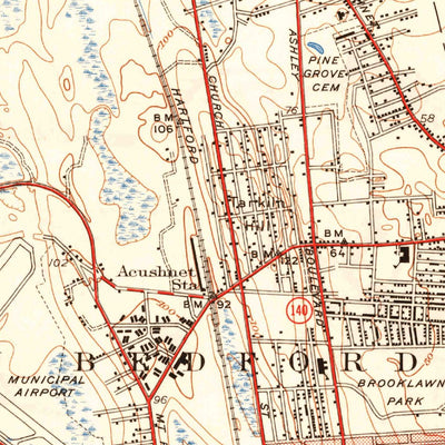 United States Geological Survey New Bedford North, MA (1941, 31680-Scale) digital map
