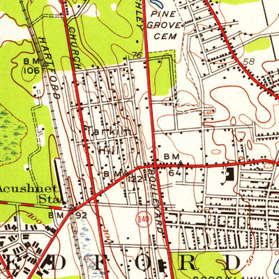 United States Geological Survey New Bedford North, MA (1948, 24000-Scale) digital map