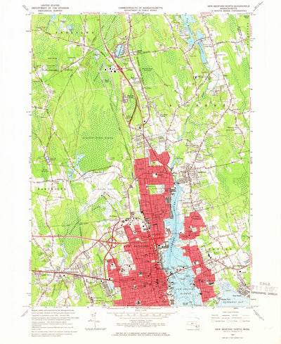 United States Geological Survey New Bedford North, MA (1964, 24000-Scale) digital map