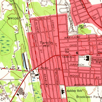 United States Geological Survey New Bedford North, MA (1964, 24000-Scale) digital map