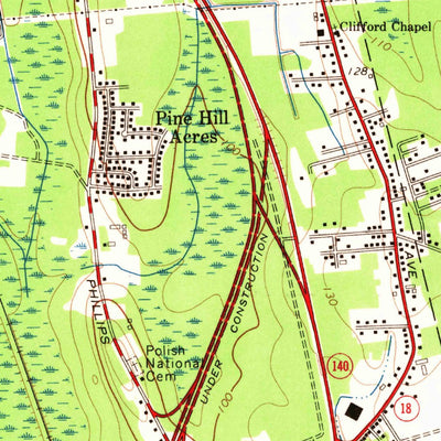 United States Geological Survey New Bedford North, MA (1964, 24000-Scale) digital map