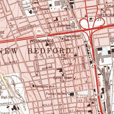 United States Geological Survey New Bedford North, MA (1979, 25000-Scale) digital map