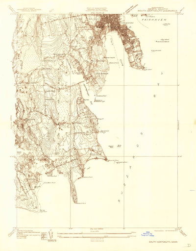 United States Geological Survey New Bedford South, MA (1936, 24000-Scale) digital map
