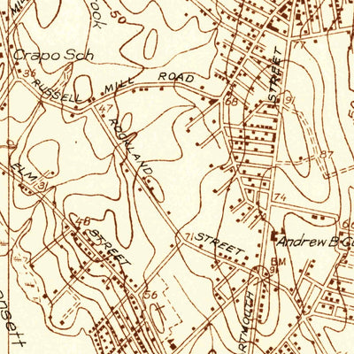 United States Geological Survey New Bedford South, MA (1936, 24000-Scale) digital map
