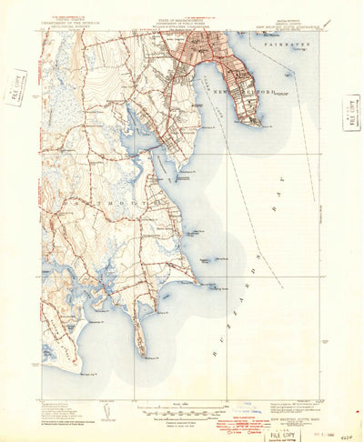 United States Geological Survey New Bedford South, MA (1941, 31680-Scale) digital map