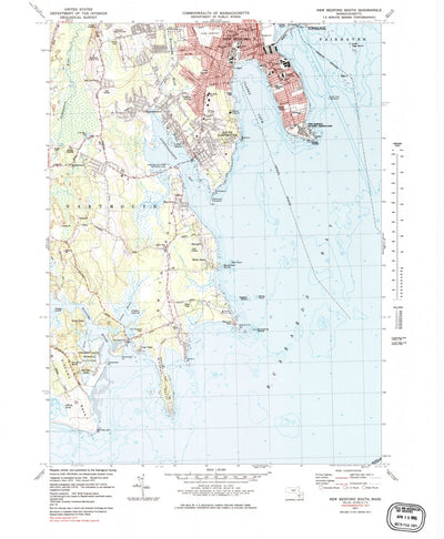 United States Geological Survey New Bedford South, MA (1977, 25000-Scale) digital map