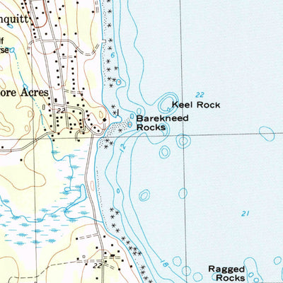 United States Geological Survey New Bedford South, MA (1977, 25000-Scale) digital map