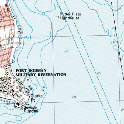 United States Geological Survey New Bedford South, MA (1977, 25000-Scale) digital map