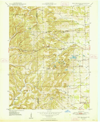 United States Geological Survey New Bellsville, IN (1948, 24000-Scale) digital map