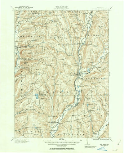 United States Geological Survey New Berlin, NY (1910, 62500-Scale) digital map