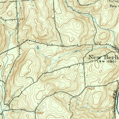United States Geological Survey New Berlin, NY (1910, 62500-Scale) digital map