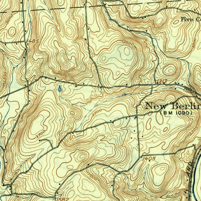 United States Geological Survey New Berlin, NY (1912, 62500-Scale) digital map