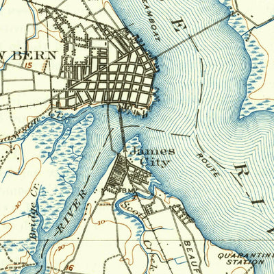 United States Geological Survey New Bern, NC (1903, 62500-Scale) digital map