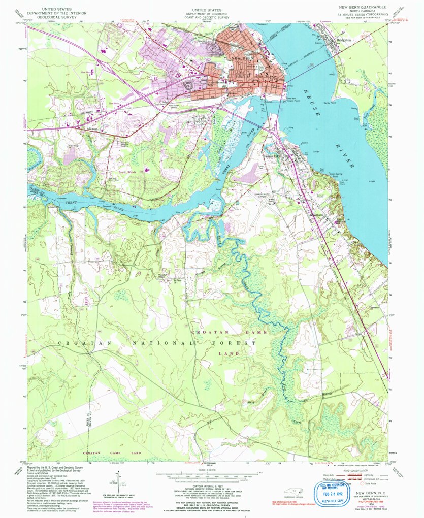 New Bern, NC (1950, 24000-Scale) Map by United States Geological Survey ...