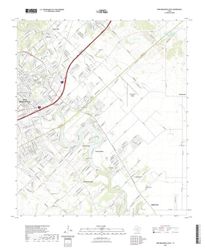United States Geological Survey New Braunfels East, TX (2022, 24000-Scale) digital map