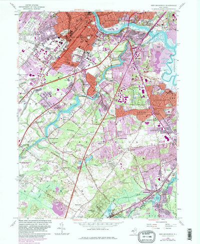 United States Geological Survey New Brunswick, NJ (1954, 24000-Scale) digital map