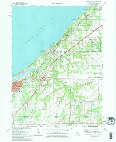 United States Geological Survey New Buffalo East, MI-IN (1970, 24000-Scale) digital map