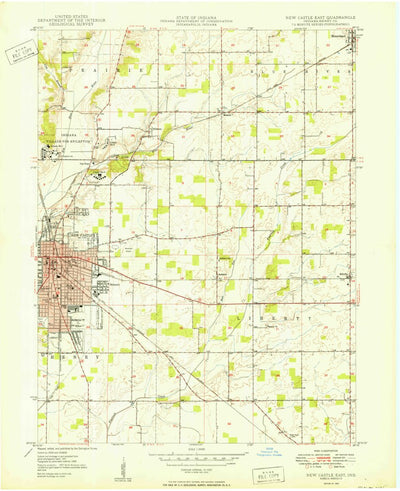United States Geological Survey New Castle East, IN (1950, 24000-Scale) digital map
