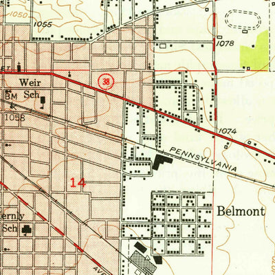 United States Geological Survey New Castle East, IN (1950, 24000-Scale) digital map