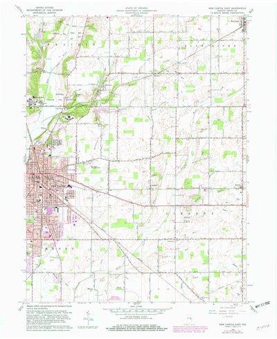 United States Geological Survey New Castle East, IN (1960, 24000-Scale) digital map