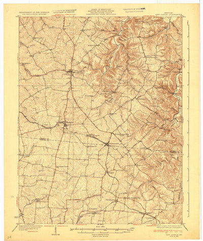 United States Geological Survey New Castle, KY (1932, 62500-Scale) digital map