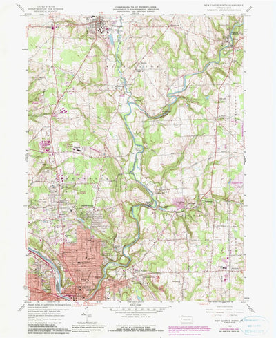 United States Geological Survey New Castle North, PA (1958, 24000-Scale) digital map