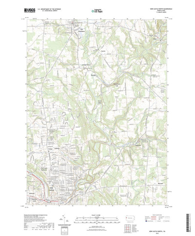 United States Geological Survey New Castle North, PA (2023, 24000-Scale) digital map