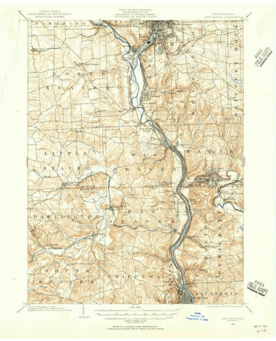 United States Geological Survey New Castle, PA (1902, 62500-Scale) digital map