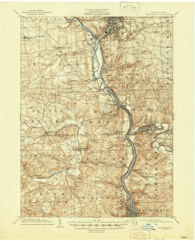 United States Geological Survey New Castle, PA (1904, 62500-Scale) digital map