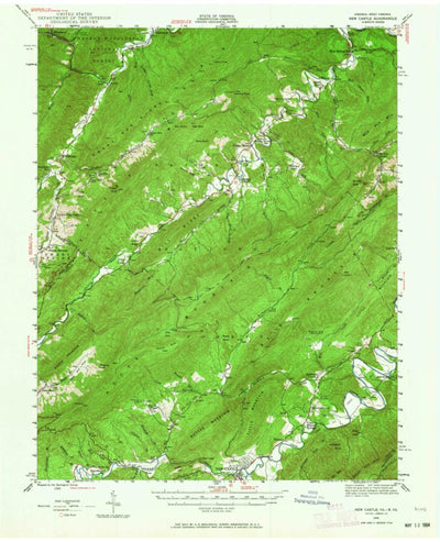 United States Geological Survey New Castle, VA-WV (1945, 62500-Scale) digital map