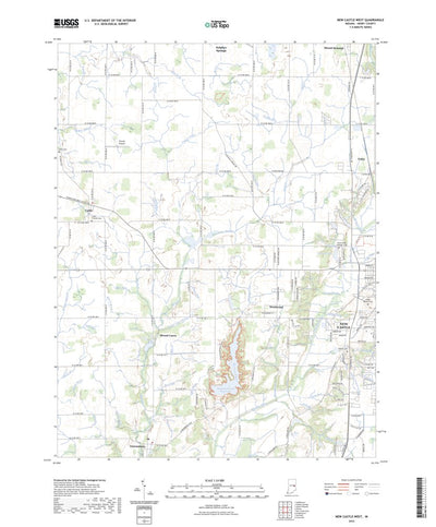 United States Geological Survey New Castle West, IN (2022, 24000-Scale) digital map