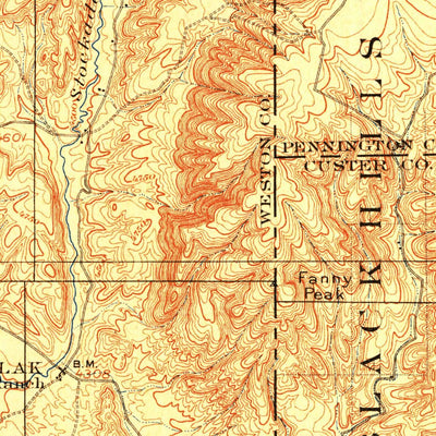 United States Geological Survey New Castle, WY-SD (1901, 125000-Scale) digital map
