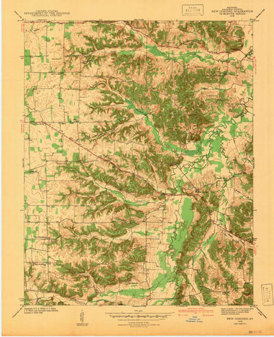 United States Geological Survey New Concord, KY (1942, 24000-Scale) digital map