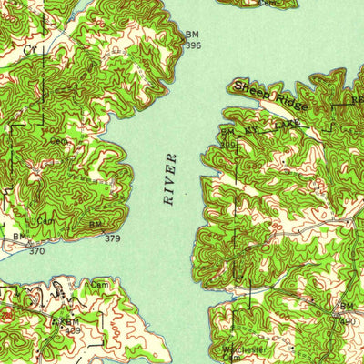 United States Geological Survey New Concord, KY-TN (1955, 62500-Scale) digital map