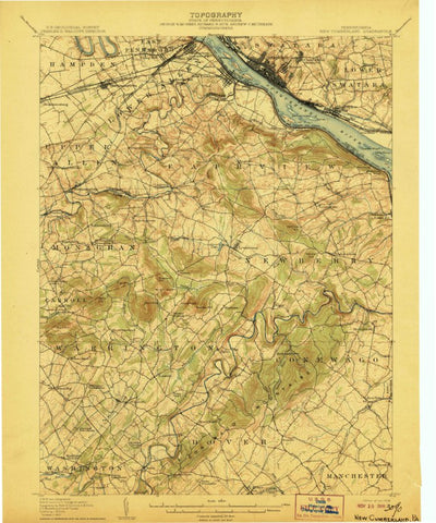 United States Geological Survey New Cumberland, PA (1906, 62500-Scale) digital map