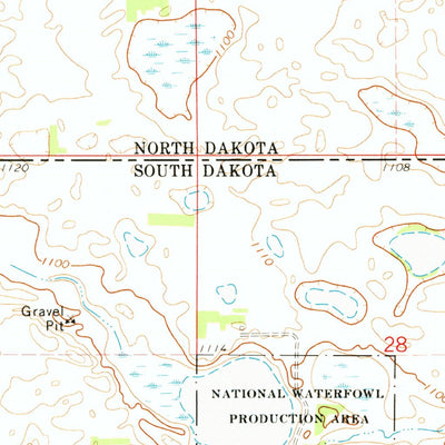 United States Geological Survey New Effington NW, ND-SD (1972, 24000-Scale) digital map