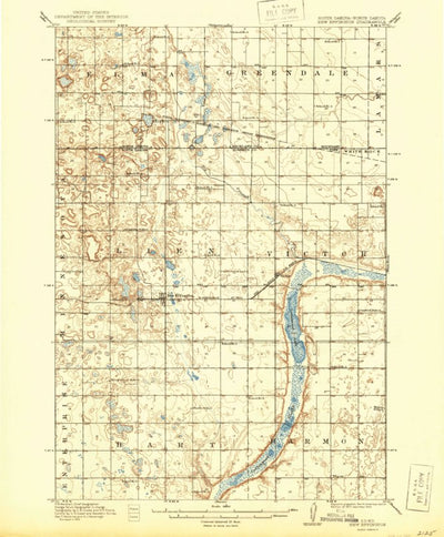 United States Geological Survey New Effington, SD-ND (1917, 62500-Scale) digital map