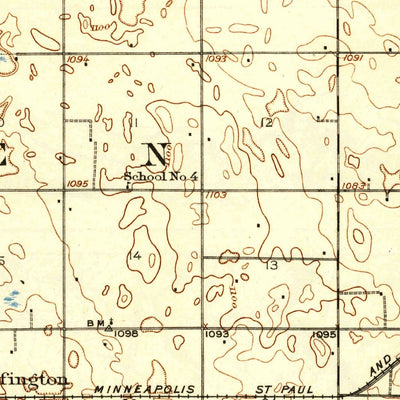 United States Geological Survey New Effington, SD-ND (1917, 62500-Scale) digital map