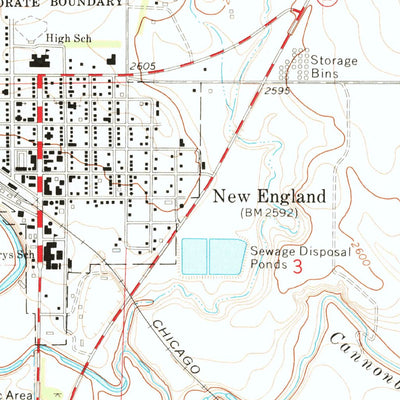 United States Geological Survey New England, ND (1973, 24000-Scale) digital map