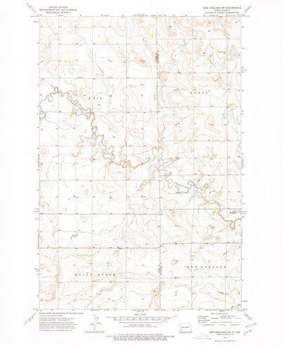 United States Geological Survey New England SW, ND (1973, 24000-Scale) digital map