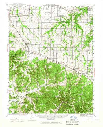 United States Geological Survey New Florence, MO (1942, 62500-Scale) digital map