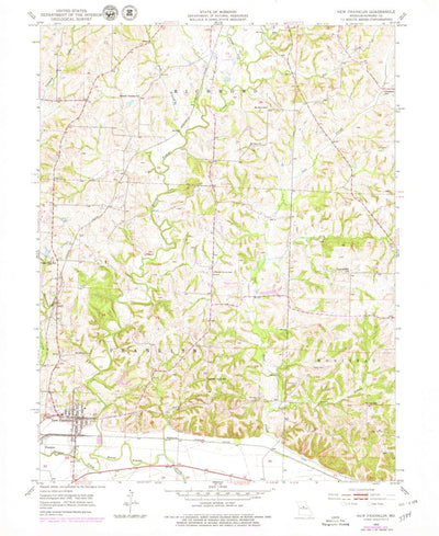 United States Geological Survey New Franklin, MO (1952, 24000-Scale) digital map