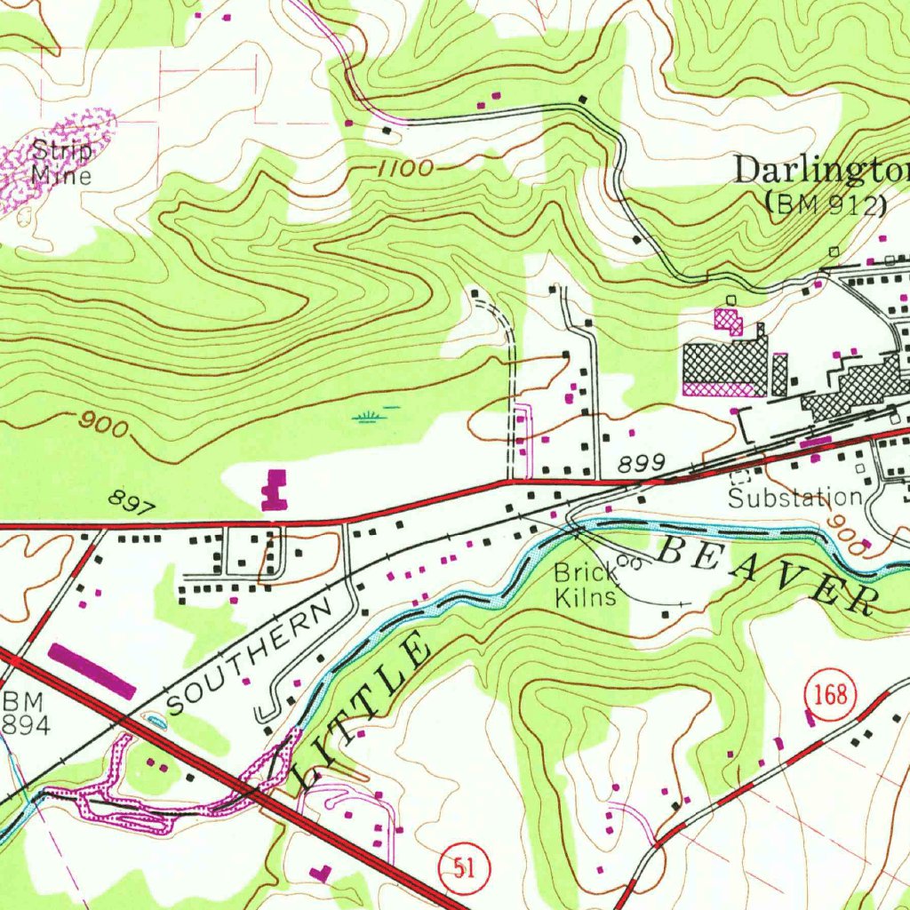New Galilee, PA (1957, 24000Scale) Map by United States Geological