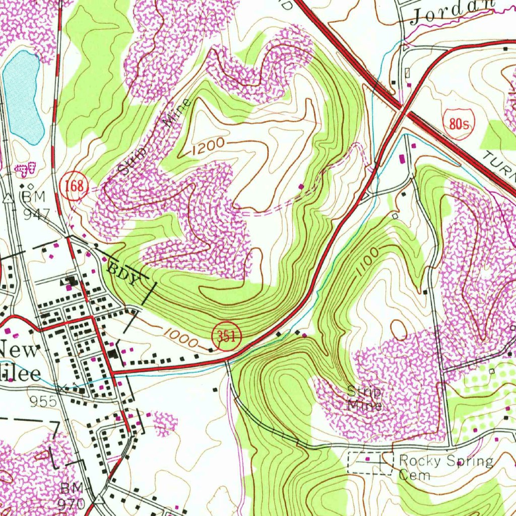 New Galilee, PA (1957, 24000Scale) Map by United States Geological