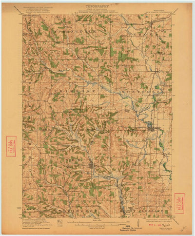 United States Geological Survey New Glarus, WI (1923, 62500-Scale) digital map