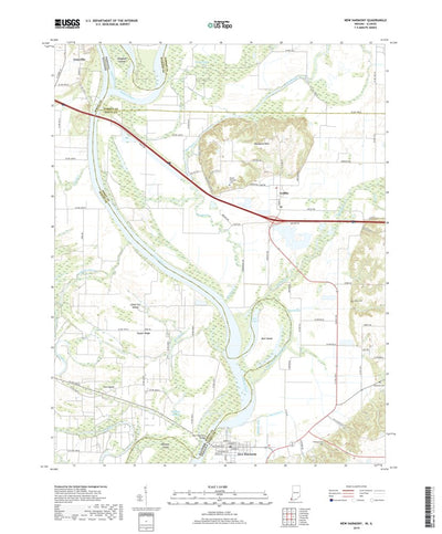 United States Geological Survey New Harmony, IN (2019, 24000-Scale) digital map