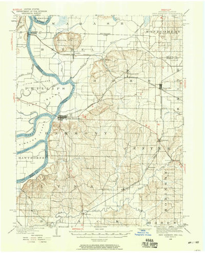 United States Geological Survey New Harmony, IN-IL (1938, 62500-Scale) digital map