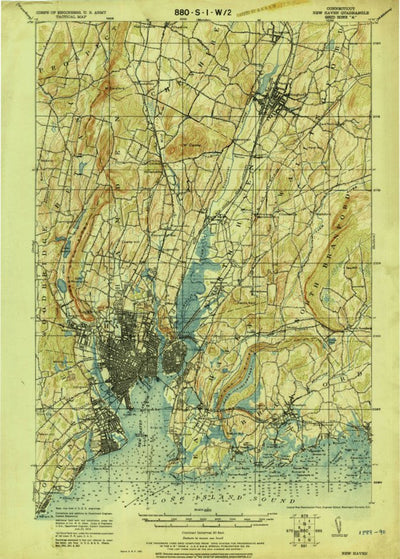 United States Geological Survey New Haven, CT (1921, 62500-Scale) digital map