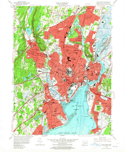 United States Geological Survey New Haven, CT (1954, 24000-Scale) digital map