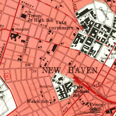 United States Geological Survey New Haven, CT (1954, 24000-Scale) digital map